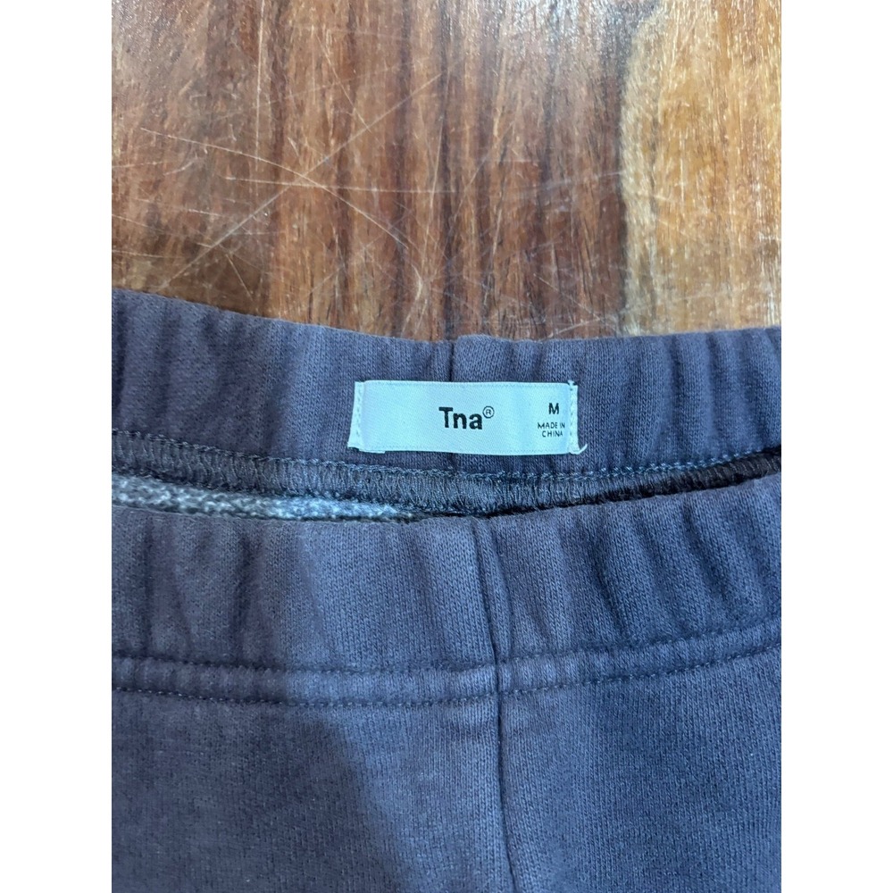 Aritzia TNA Sweatfleece Shorts Womens' Med purple grey cozy cotton fleece pullon - Picture 3 of 12